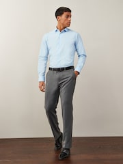 Голубой - Зауженный крой - Easy Care Single Cuff Smart Shirt - Image 2 of 8