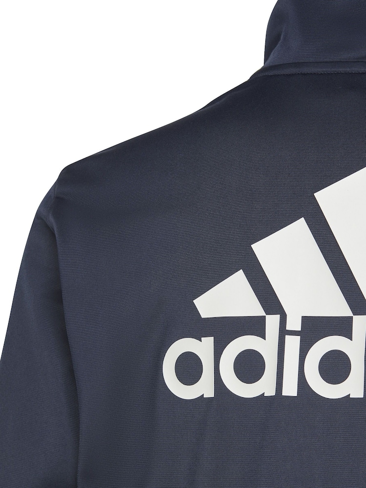 أزرق داكن - بدلة رياضية بشعار كبير أساسية من adidas - Image 16 of 17
