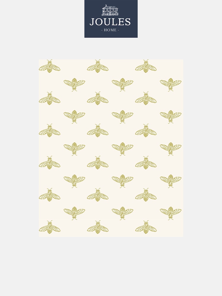 Joules Antique Gold Block Print Bee 10M Wallpaper - Image 2 of 3