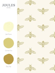 Joules Antique Gold Block Print Bee 10M Wallpaper - Image 3 of 3