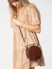 Conkca Plum Leather Cross-Body Bag - Image 1 of 4
