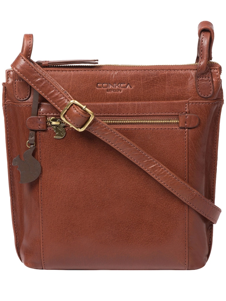 Marrón - Bolso bandolera de cuero Rego de Conkca - Imagen 1 de 5