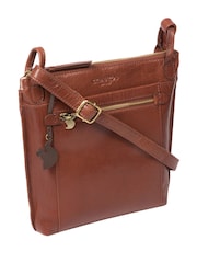 Marrón - Bolso bandolera de cuero Rego de Conkca - Imagen 4 de 5