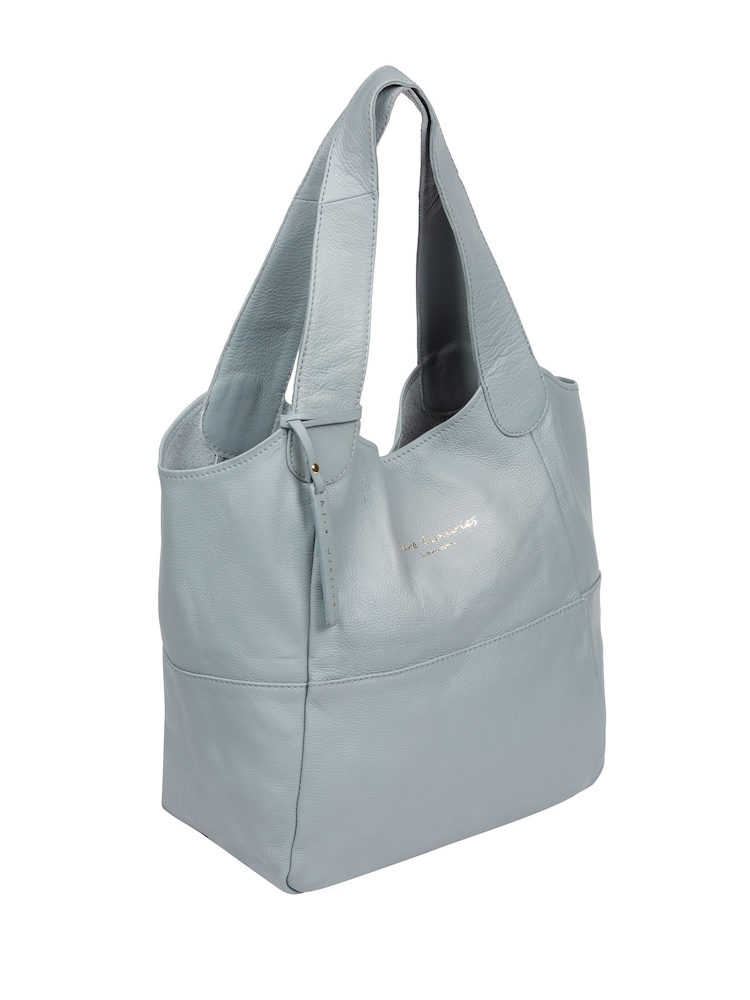 Din cașmir albastru - Totes din piele Pure Luxuries London Freer - Imaginea 6 din 6