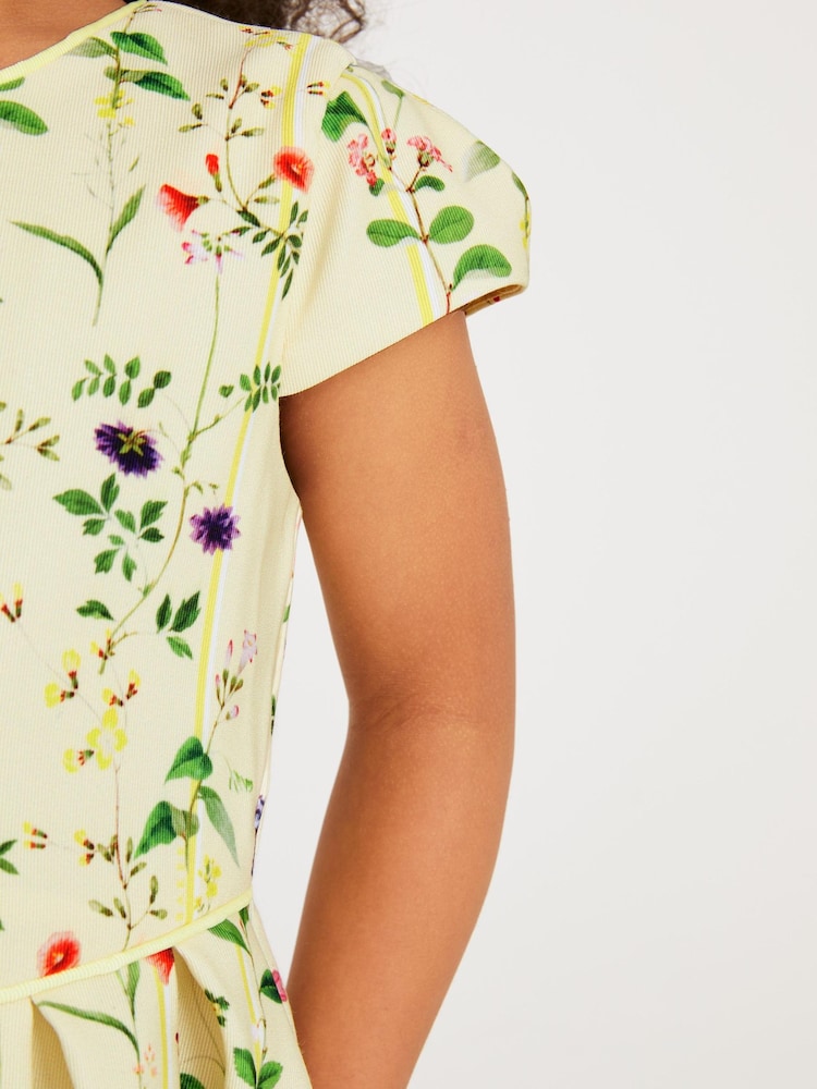 Baker by Ted Baker Yellow Floral Ottoman Dress - Image 6 of 11