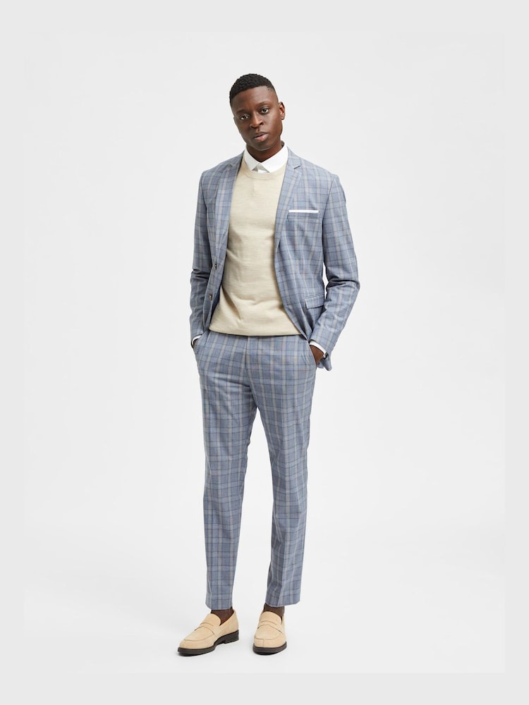 Selected Homme Blue Logan Slim Suit Trousers - Image 1 of 7