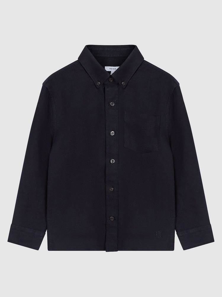 Reiss Navy Greenwich 9-14 yrs Button Down Oxford Shirt - Image 2 of 6