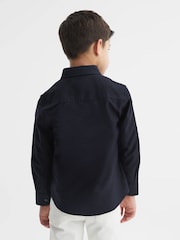 Reiss Navy Greenwich 9-14 yrs Button Down Oxford Shirt - Image 5 of 6