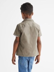 Reiss Sage Arnold Junior Cotton Short Sleeve Cuban Collar Shirt - Image 3 of 5