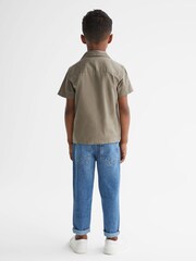 Reiss Sage Arnold Junior Cotton Short Sleeve Cuban Collar Shirt - Image 4 of 5