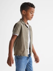 Reiss Sage Arnold Senior Cotton Short Sleeve Cuban Collar Shirt - Image 1 of 5