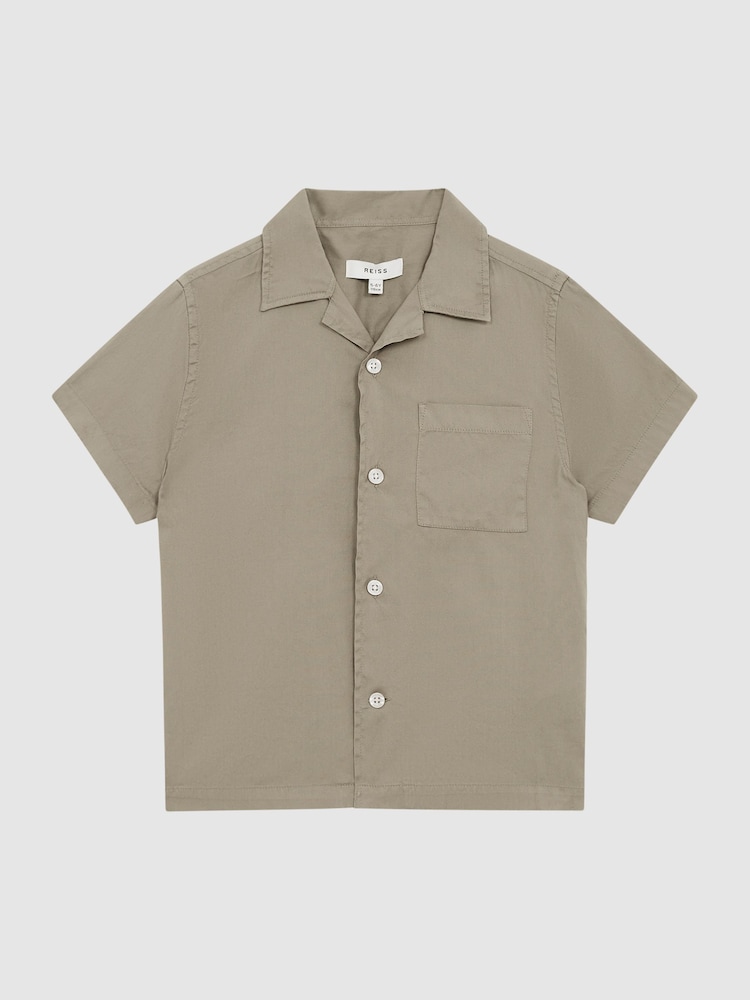 Reiss Sage Arnold Senior Cotton Short Sleeve Cuban Collar Shirt - Image 2 of 5