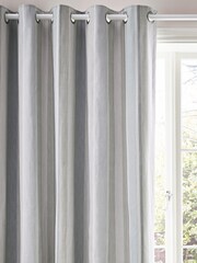 Laura Ashley Smoke Green Awning Stripe Eyelet Curtains - Image 2 of 2