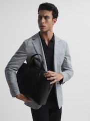 Reiss Black Carter Leather Briefcase - Image 5 of 8
