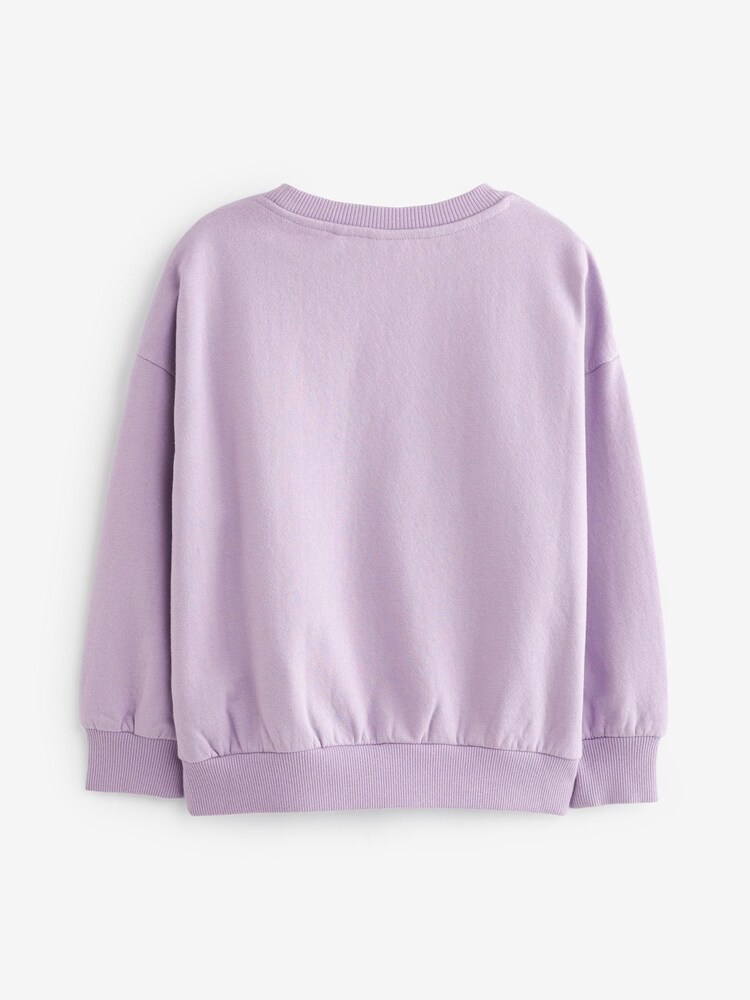 Flieder/Violett, Love-Pailletten - Sweatshirt mit Pailletten und Rundhalsausschnitt (3–16 J.) - Bild 5 von 5