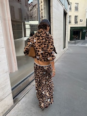 Never Fully Dressed Brown Heart Leopard Dorris Skirt - Image 1 of 4