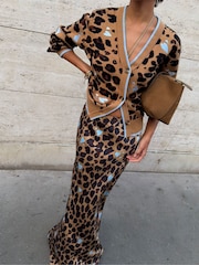 Never Fully Dressed Brown Heart Leopard Dorris Skirt - Image 3 of 4