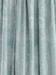 Laura Ashley Duck Egg Blue Josette Blackout Lined 100% Cotton Eyelet Curtains - Image 3 of 3