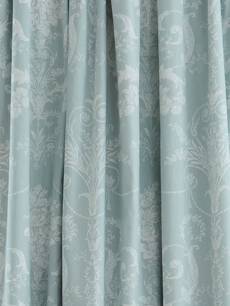 Laura Ashley Duck Egg Blue Josette Blackout Lined 100% Cotton Eyelet Curtains - Image 3 of 3