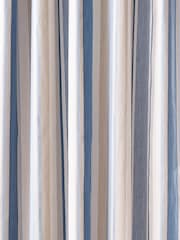 Laura Ashley Seaspray Blue 100% Cotton Awning Stripe Blackout/Thermal Pencil Pleat Curtains - Image 2 of 2