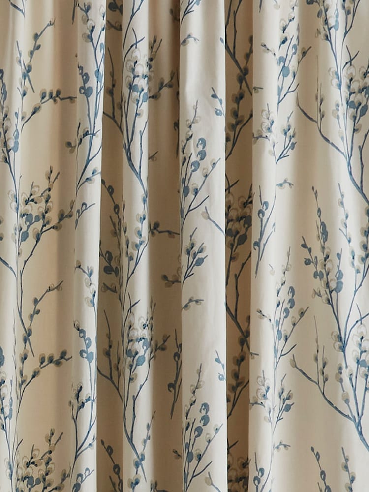 Laura Ashley Seaspray Blue Pussy Willow Eyelet Eyelet Lined 100% Cotton Curtains - Image 2 of 2
