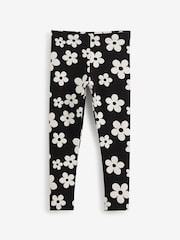 Black/White Floral Printed Leggings (3-16yrs) - Image 1 of 2