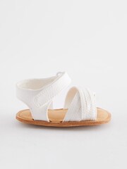 White Cross Strap Baby Sandals (0-24mths) - Image 3 of 6
