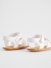 White Cross Strap Baby Sandals (0-24mths) - Image 4 of 6