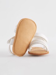 White Cross Strap Baby Sandals (0-24mths) - Image 5 of 6