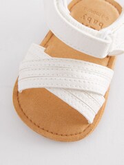 White Cross Strap Baby Sandals (0-24mths) - Image 6 of 6
