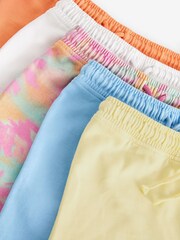 Pastel Blue/Pink/Yellow/Tie Dye Print 5 Pack Cotton Jersey Shorts (3-16yrs) - Image 1 of 3