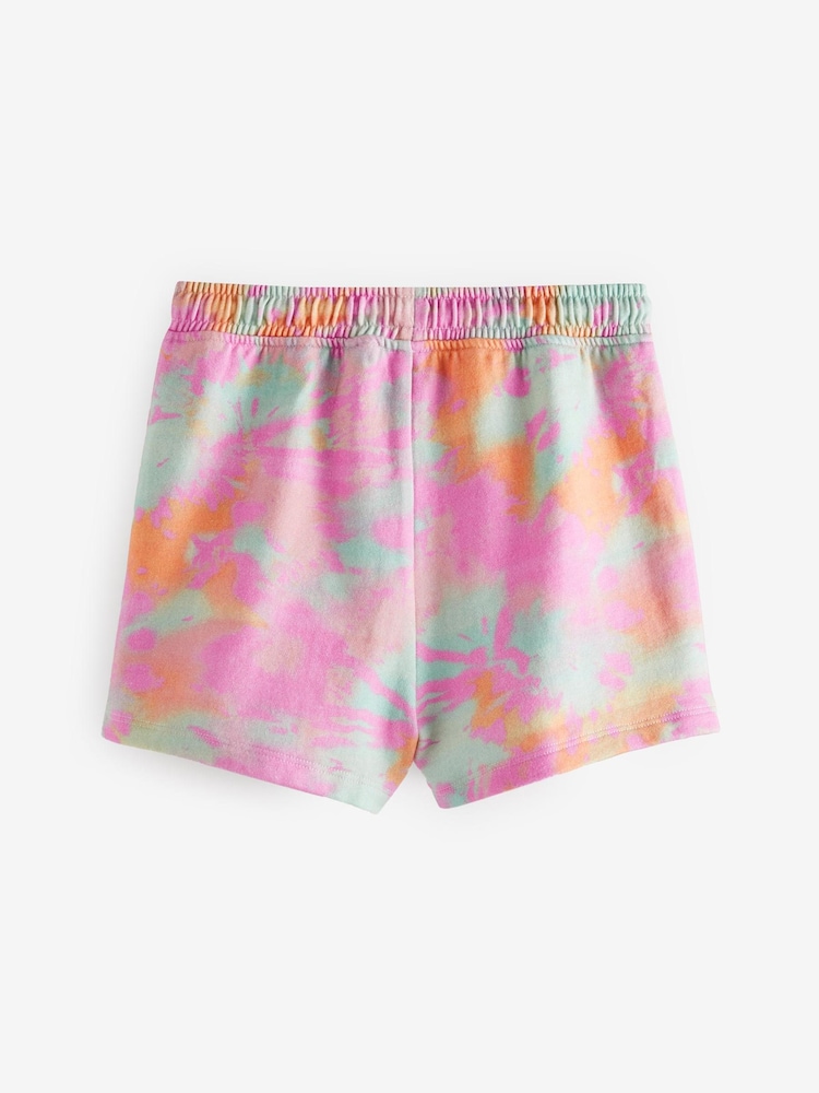Pastel Blue/Pink/Yellow/Tie Dye Print 5 Pack Cotton Jersey Shorts (3-16yrs) - Image 3 of 3