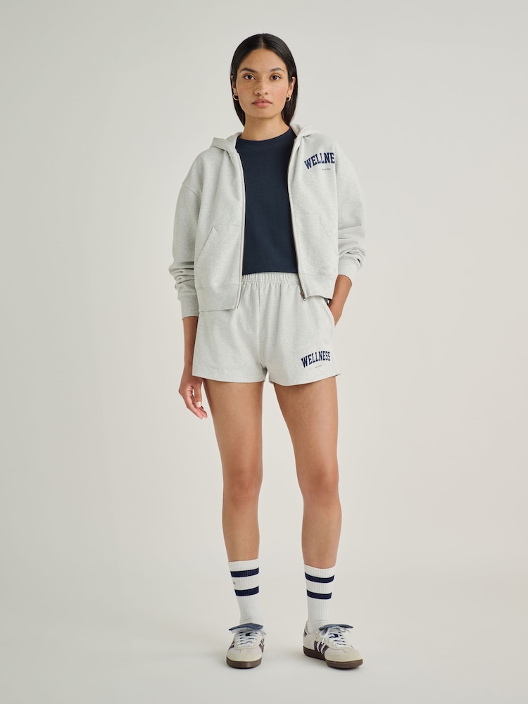 Sporty & Rich Grey Wellness Ivy Disco Shorts - Image 2 of 4 Sporty & Rich Grey Wellness Ivy Disco Shorts - Image 2 of 4