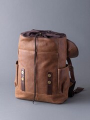 Lakeland Leather Brown Hawksdale Leather Backpack - Image 6 of 8