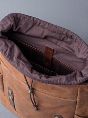 Lakeland Leather Brown Hawksdale Leather Backpack - Image 7 of 8