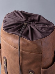 Lakeland Leather Brown Hawksdale Leather Backpack - Image 8 of 8