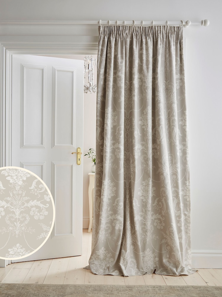 Laura Ashley Natural Josette Pencil Pleat Door Door Curtain - Image 2 of 2