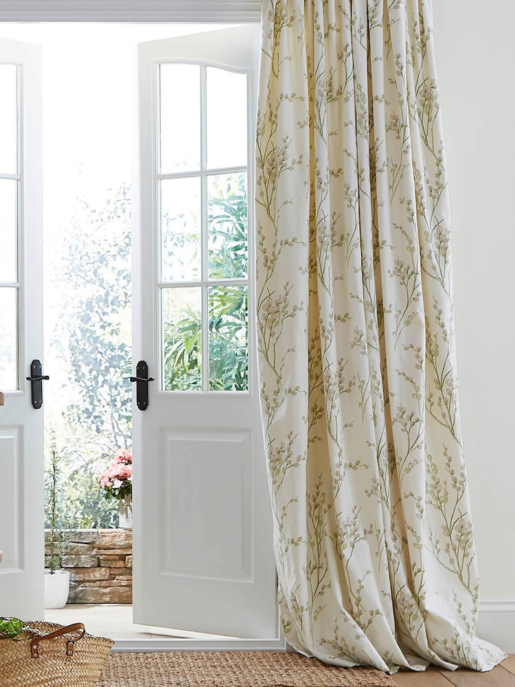 Cortinas pregueadas forradas a lápis Laura Ashley Pussy Willow - Imagem 1 de 2