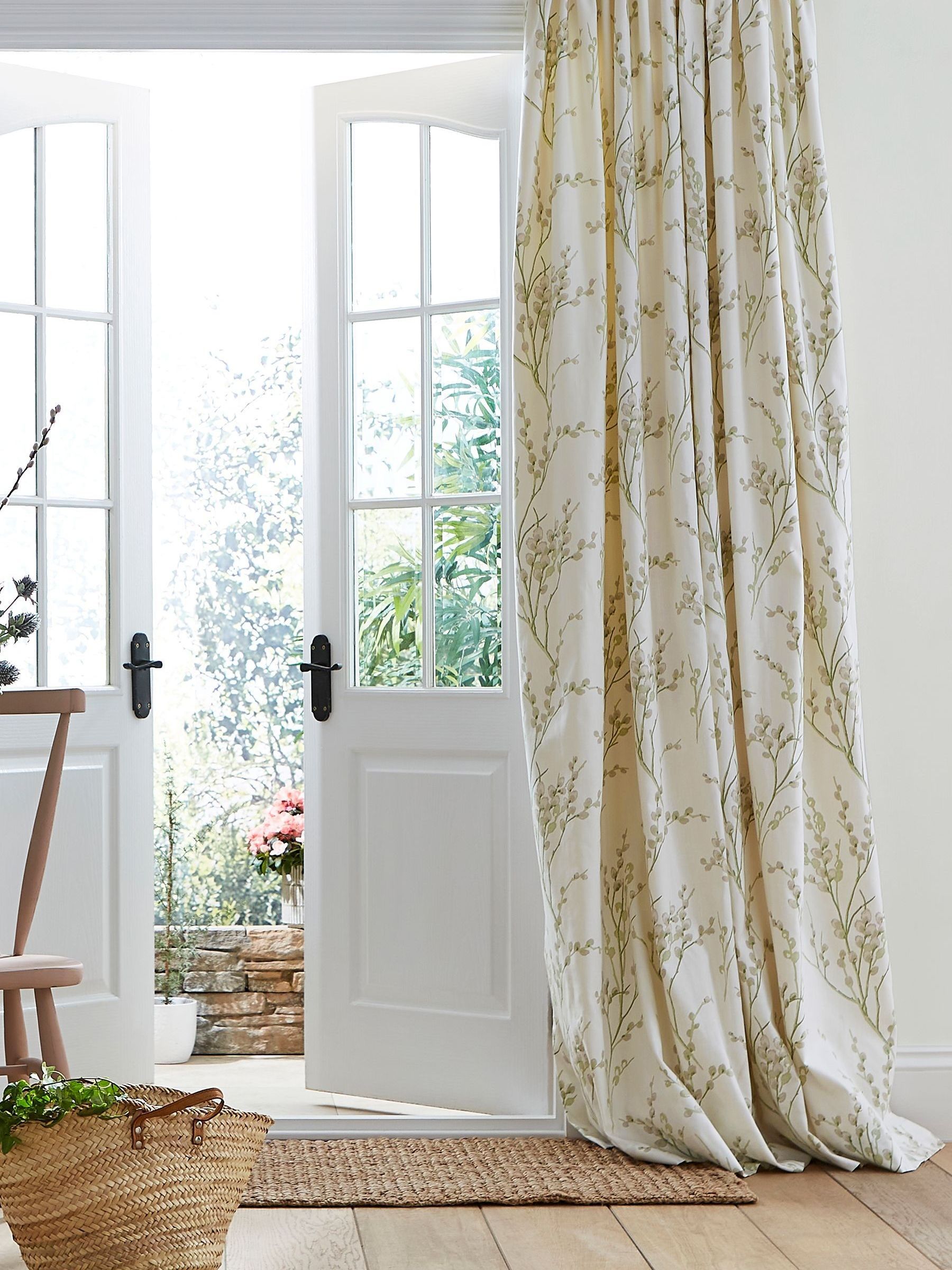 Buy Laura Ashley Off-White Hedgerow Pussy Willow Lined Pencil Pleat