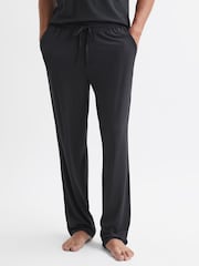 Reiss Charcoal Norfolk Jersey Drawstring Joggers - Image 1 of 5