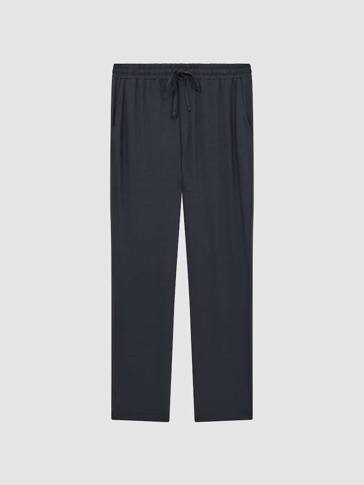Reiss Charcoal Norfolk Jersey Drawstring Joggers - Image 2 of 5
