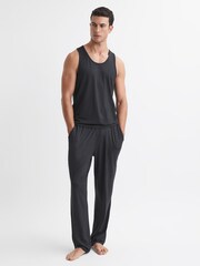 Reiss Charcoal Norfolk Jersey Drawstring Joggers - Image 3 of 5