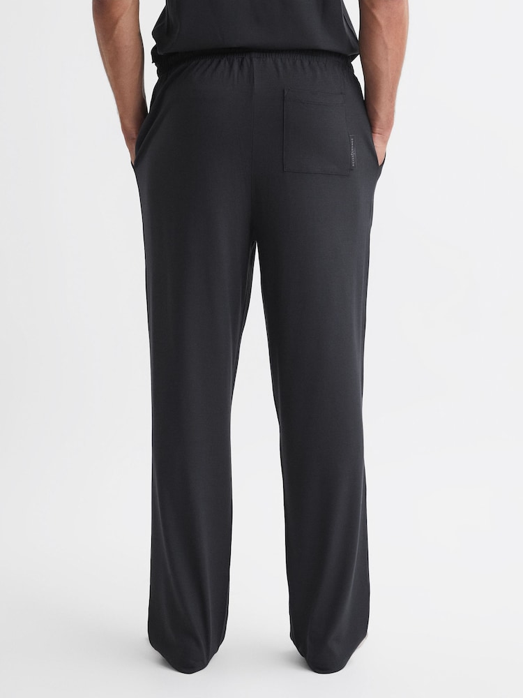 Reiss Charcoal Norfolk Jersey Drawstring Joggers - Image 5 of 5