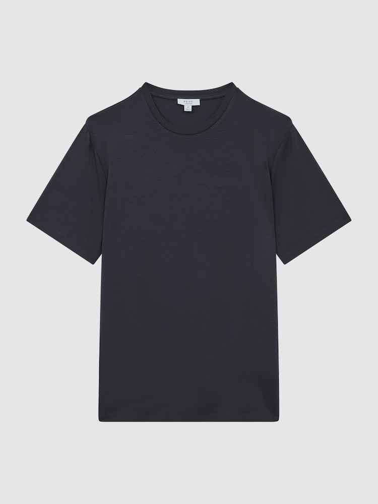 Reiss Charcoal Holt Jersey Crew Neck Short Sleeve T-Shirt - Image 2 of 4
