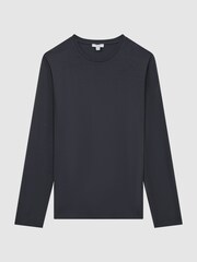 Reiss Charcoal Cromer Jersey Crew Neck Long Sleeve T-Shirt - Image 2 of 5