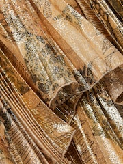 Reiss Gold Rhea Metallic Pleated Tiered Dress - Image 6 of 6
