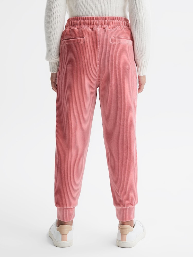 Reiss Pink Kora 9-14 yrs Relaxed Corduroy Drawstring Trousers - Image 5 of 5