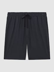 Reiss Charcoal Walcot Jersey Drawstring Shorts - Image 2 of 4