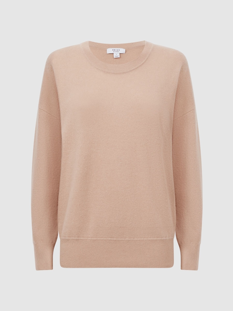 Reiss Camel Lucy Cashmere Crew Neck Jumper - Image 2 of 5