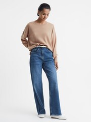 Reiss Camel Lucy Cashmere Crew Neck Jumper - Image 4 of 5